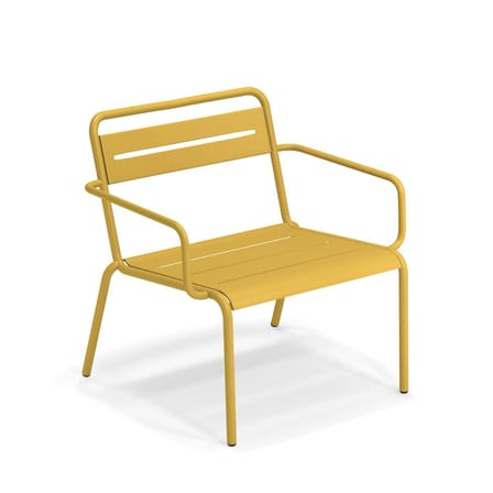 Fauteuil bas empilable Star métal jaune / L 73,18 - Emu