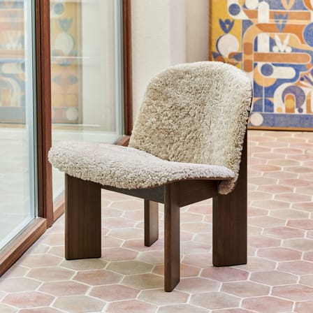 Fauteuil Chisel blanc / Peau de mouton - Hay