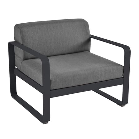 Fauteuil rembourré Bellevie Lounge métal tissu gris / Tissu graphite - Fermob