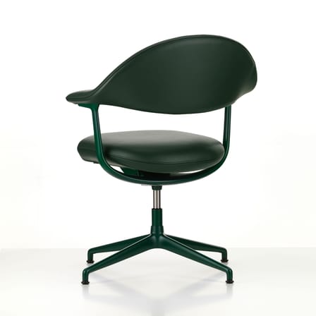 Fauteuil pivotant Mynt Soft cuir vert / Assise & dossier rembourrés - Vitra