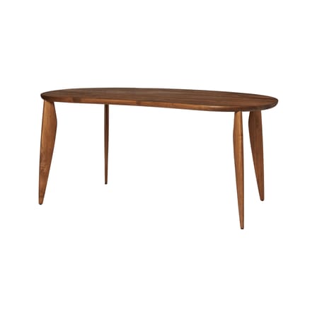 Ovaler Tisch Feve holz braun / Schreibtisch - 160 x 86 cm / Schublade herausnehmbar - Ferm Living