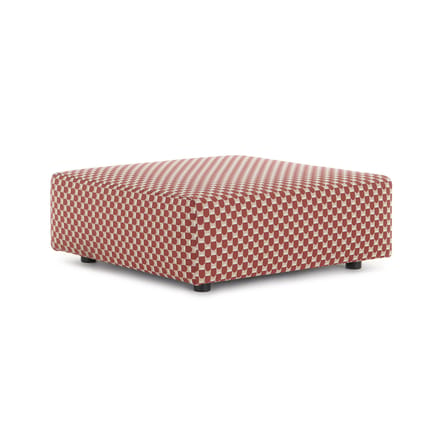 Pouf d'extérieur Plastics OUTDOOR x Liberty tissu rouge / 88 x 88 x H 30 cm - Kartell
