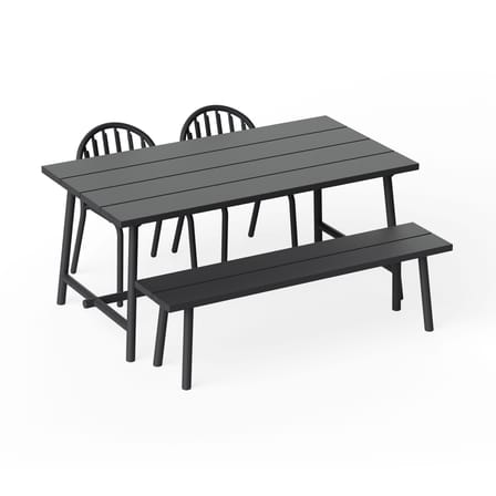 rechteckiger Tisch Fred's metall schwarz / 170 x 90 cm - 6 Personen - Fatboy