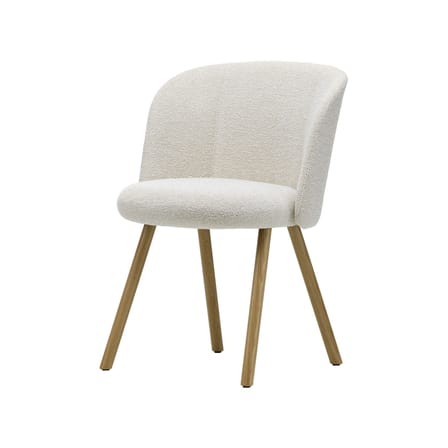 Sedia imbottita Mikado tessuto beige / Piedi in legno - Vitra