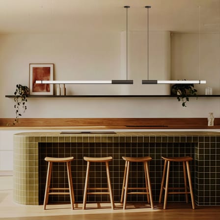 Suspension In Fine LED verre / L 105 cm - DCW éditions