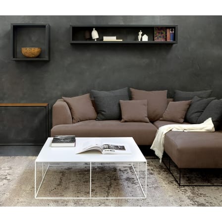 Table basse Slim Irony métal noir / 100 x 100 x H 34 cm - Zeus