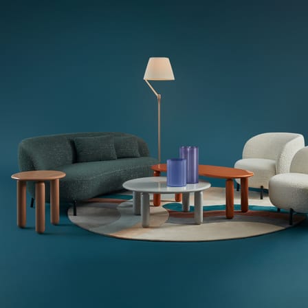 Table basse Undique Mas bois gris / Ø 85 x H 30 cm - Patricia Urquiola, 2023 - Kartell