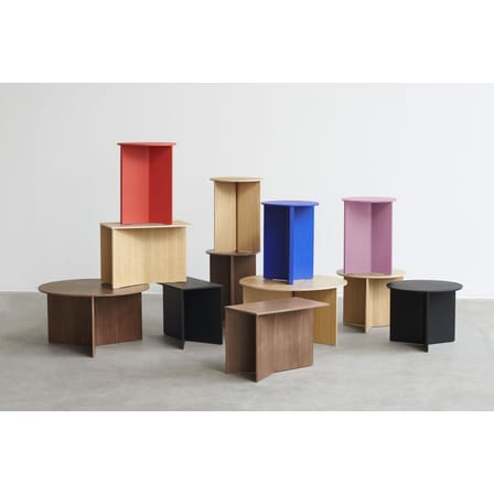 Table d'appoint Slit Wood bois noir / Oblong - 49,5 x 27,5 x H 35,5 cm / Bois - Hay