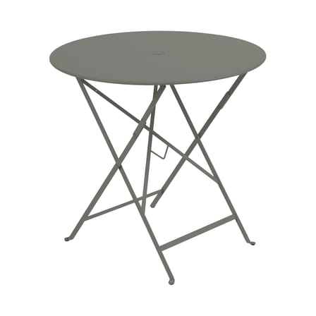 Table pliante Bistro métal vert gris / Ø 77cm - Trou pour parasol - Fermob