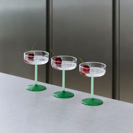 Tint Champagne cup glass green / Set of 2 - Hay
