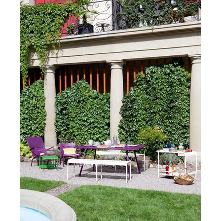 Banc Luxembourg métal gris 3/4 places / L 145 cm - Aluminium - Fermob