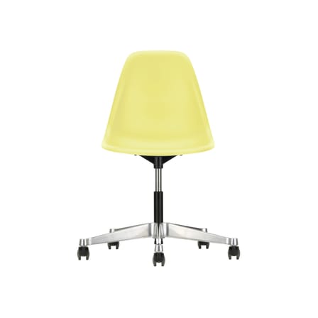 Chaise à roulettes RE PSCC - Eames Plastic Side Chair plastique jaune / (1950) - Recyclé - Vitra