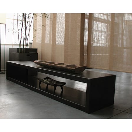 Console basse Low Rack métal noir / 210 x 45 x H 35 cm - Zeus