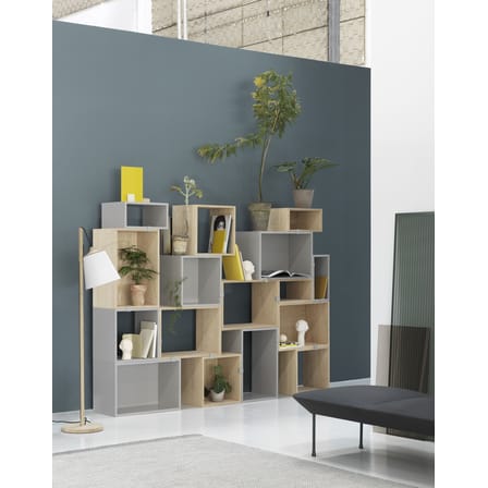 Étagère Stacked bois naturel / Medium carré 43x43 cm / Avec fond - Muuto