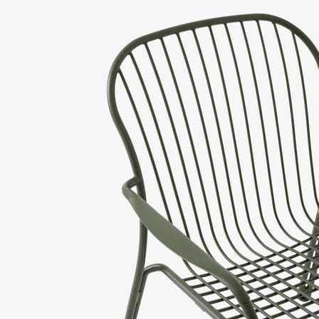 Fauteuil de repas Thorvald SC95 métal vert - &tradition