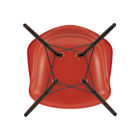 Fauteuil RE DAW - Eames Plastic Armchair plastique rouge / (1950) - Pieds bois clair / Recyclé - Vitra