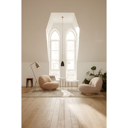 Fauteuil rembourré Pacha tissu beige / Pierre Paulin - Réédition 1975 - Gubi