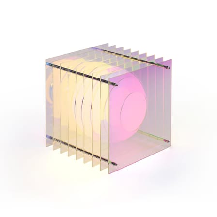 Lampe de table Lop Dreamy Small Square plastique multicolore / Reflets iridescents changeants - BANG