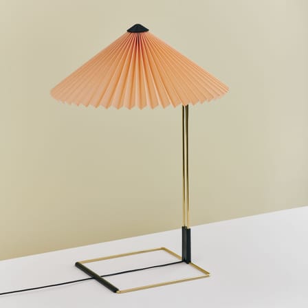 Lampe de table Matin Small LED tissu orange / H 38 cm - Hay