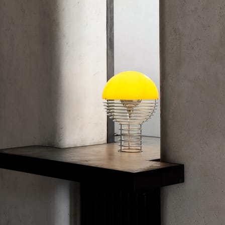 Lampe de table Wire métal jaune / Ø 30 x H 42 cm - Verner Panton, 1972 - Verpan