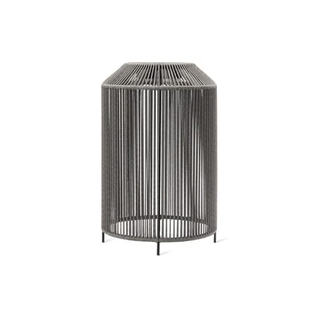 Lampe solaire d'extérieur Mora LED tissu gris / Recharge solaire ou secteur - Ø 40 x H 61 cm / Corde polypropylène - Vincent Sheppard