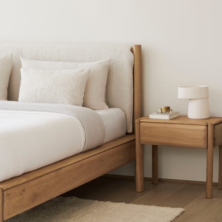Lit double PI / Tête de lit tapissée - Pour matelas 160 x 200 cm - Ethnicraft