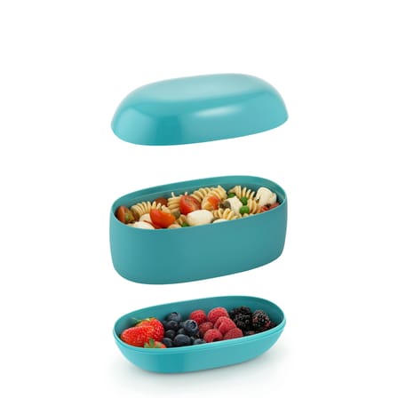 Lunch box Food à porter plastique gris / Large - 3 compartiments - Alessi
