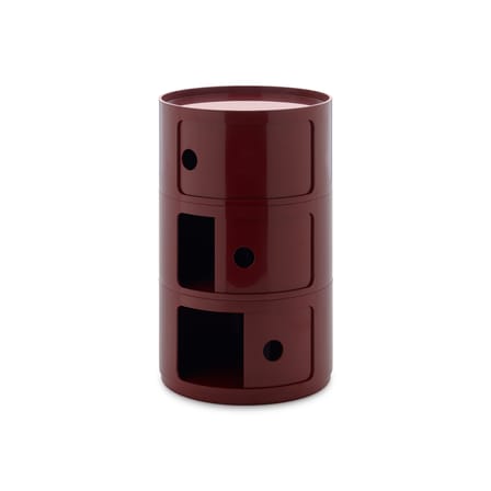 Rangement Componibili New Big plastique rouge / 3 tiroirs - Ø 42 x H 69,5 cm - Kartell