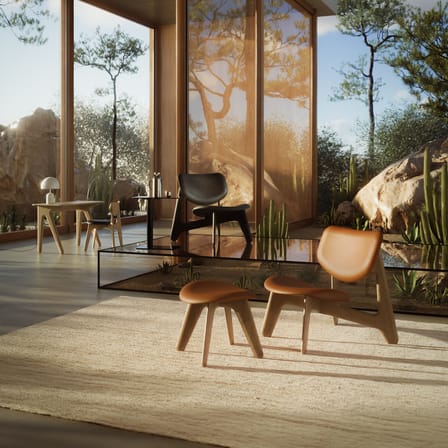 Poltrona bassa Slab Lounge pelle marrone - Tom Dixon