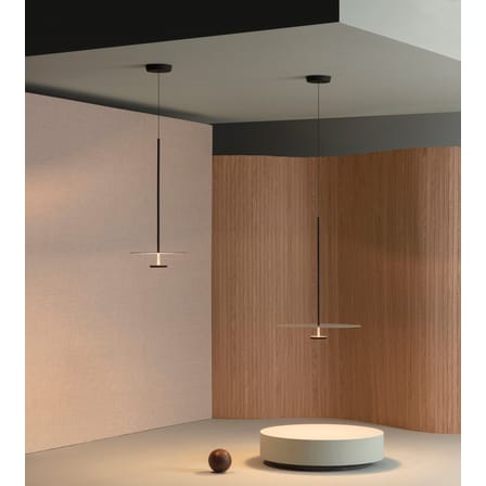 Suspension Flat LED métal gris / Ø 40 cm - 2 disques / Dimming 1-10V Poussoir - Vibia