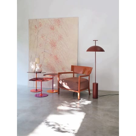 Table d'appoint Thierry verre rouge / 33 x 50 x H 50 cm - Verre - Kartell