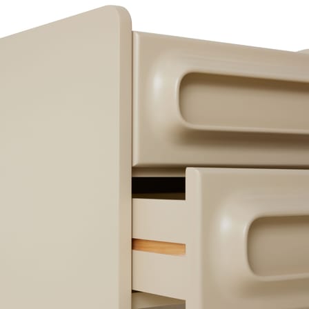 Table de chevet Space bois beige / 2 tiroirs - HK LIVING