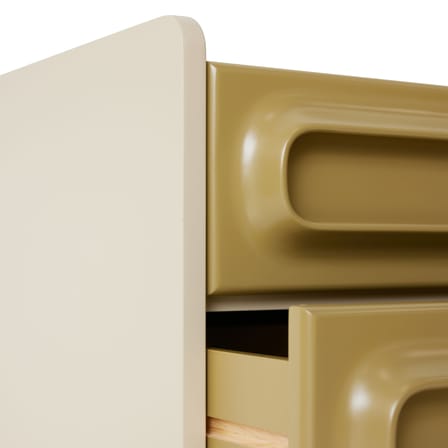 Table de chevet Space bois vert / 2 tiroirs - HK LIVING