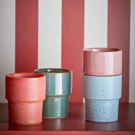 Set de 4 tasses Ewan céramique multicolore/ 150 ml - Bloomingville