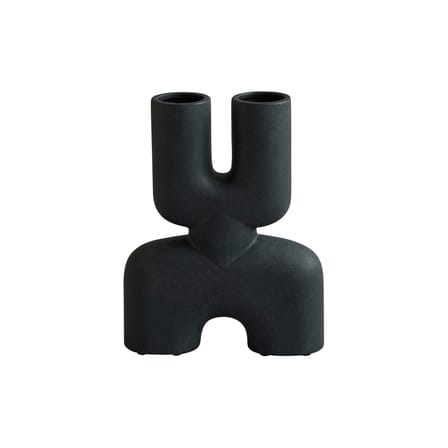 Vase Cobra Double Mini céramique noir / L 22 x H 28 cm - 101 COPENHAGEN
