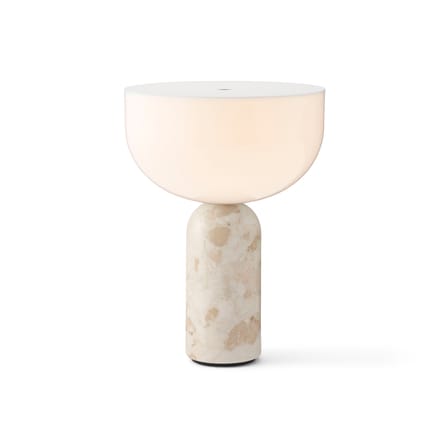 Kizu LED Wireless rechargeable lamp stone beige / Marble Base - H 24 cm - NEW WORKS