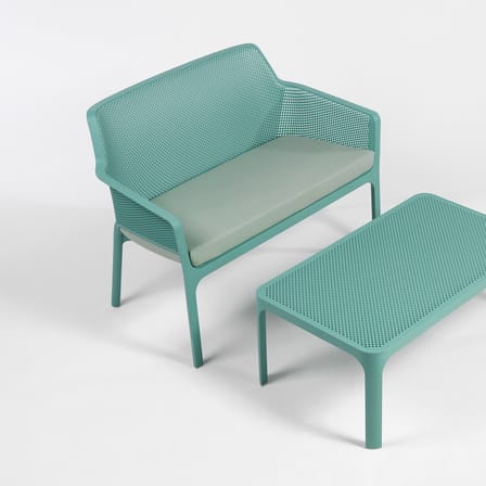 Banc avec dossier Net vert / Empilable - L 116 cm - NARDI