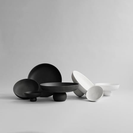 Centre de table Baburu Big céramique noir / Ø 43 x H 18 cm - 101 COPENHAGEN