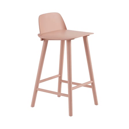Chaise de bar Nerd bois rose / H 65 cm - Muuto