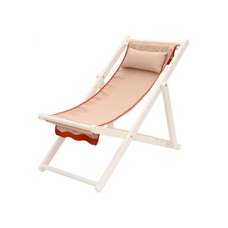 Chaise longue pliable inclinable Sling chair tissu rose / Coussin appuie-tête - BUSINESS & PLEASURE