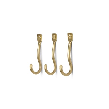 Set de 3 crochet muraux Curvature / Laiton - Ferm Living