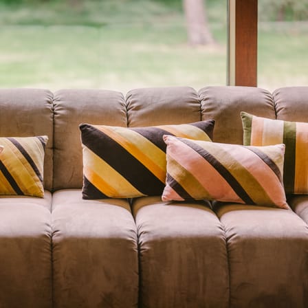 Cuscino Striped velvet tessuto multicolore / 50 x 30 cm - HK LIVING