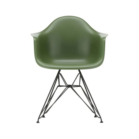 Fauteuil RE DAR - Eames Plastic Armchair plastique vert / (1950) - Pieds noirs / Recyclé - Vitra