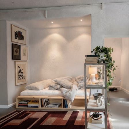 Lit 1 place Ziggy / Pour matelas 120 x 200 cm - Rangements intégrés - KARUP