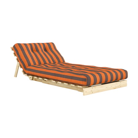 Fauteuil convertible Roots tissu orange / Dormeuse & lit d'appoint - 3 positions / Structure pin clair - KARUP