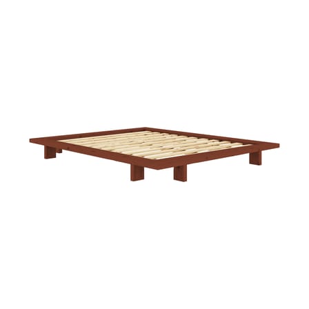 Lit double Japan bois rouge / Pour matelas 160 x 200 cm - KARUP