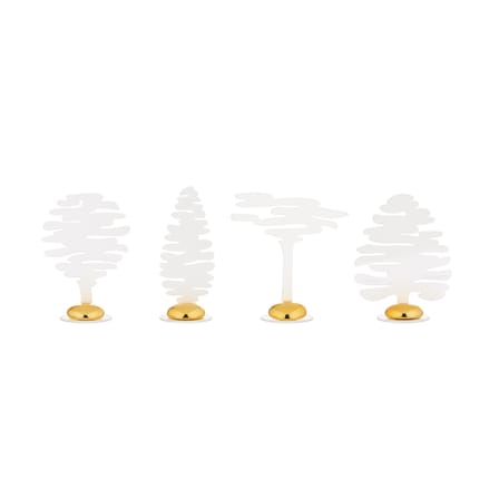 Set de 4 marque-place Barkplace Tree métal / H 4 cm - Alessi
