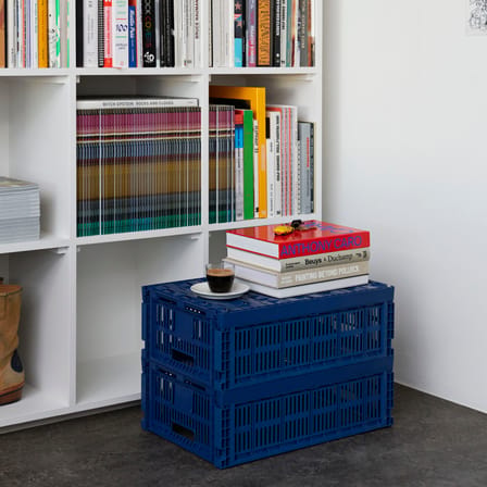 Panier Colour Crate plastique gris Large / 34,5 x 53 cm - Recyclé - Hay