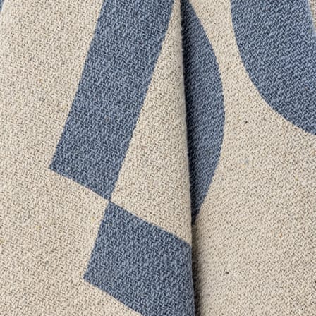 Plaid Agno tissu bleu / 160 x 130 cm - Coton recyclé - Bloomingville