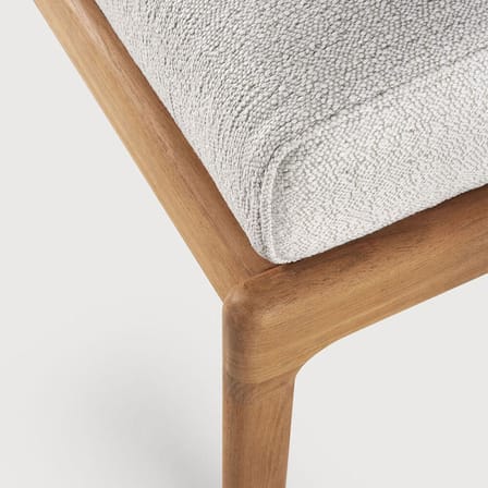 Pouf d'extérieur Jack Outdoor tissu bois blanc / Teck - 71 x 54 cm - Ethnicraft
